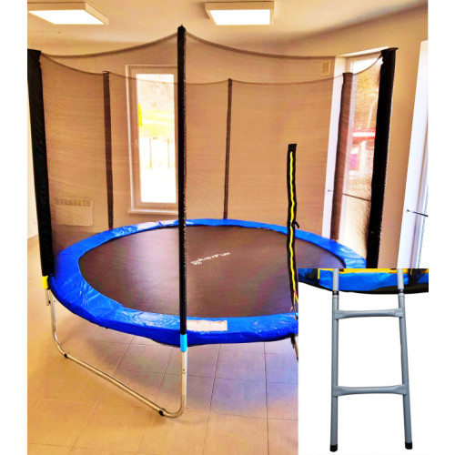 Батут уличный с лесенкой Just Fun 252см Blue ✅ хорошие характеристики Батут уличный с лесенкой Just Fun 252см Blue ✅ хорошие характеристики фото1