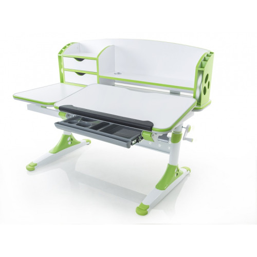 Стіл Mealux Evo-Kids Aivengo (L) стільниця біла / ніжки білі з зеленим ✅ хороші характеристики Стіл Mealux Evo-Kids Aivengo (L) стільниця біла / ніжки білі з зеленим ✅ хороші характеристики фото1