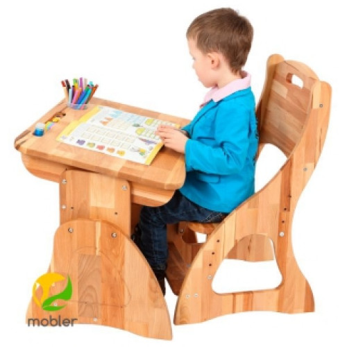 Детская парта растишка Mobler с ящиком, 60 см