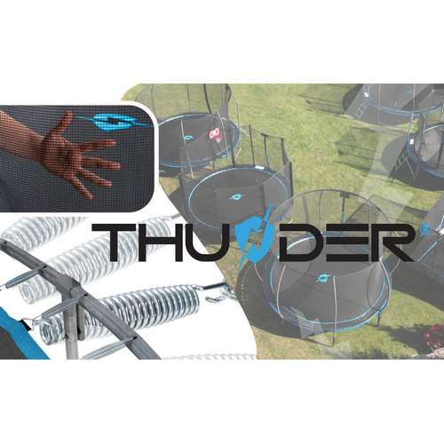 Батут черно-голубой 244 см THUNDER OUTSIDE PRO с наружной сеткой ✅ хорошие характеристики Батут черно-голубой 244 см THUNDER OUTSIDE PRO с наружной сеткой ✅ хорошие характеристики фото2