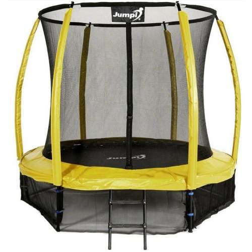 Батут Jumpi Maxy Comfort Plus с внутренней сеткой 252 см желтый до 50 кг