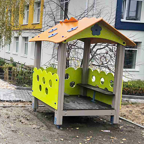 Дитячий ігровий будиночок Квіточка з лавками на майданчик ✅ хороші характеристики Дитячий ігровий будиночок Квіточка з лавками на майданчик ✅ хороші характеристики фото4