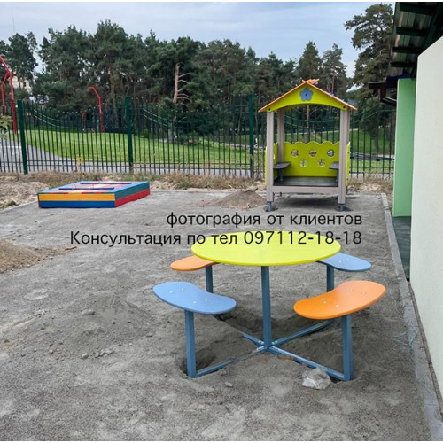 Дитячий ігровий будиночок Квіточка з лавками на майданчик ✅ хороші характеристики Дитячий ігровий будиночок Квіточка з лавками на майданчик ✅ хороші характеристики фото8