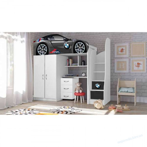 Детская компактная мебель BED-ROOM №1 BMW (синяя) со столом и шкафом ✅ хорошие характеристики Детская компактная мебель BED-ROOM №1 BMW (синяя) со столом и шкафом ✅ хорошие характеристики фото1
