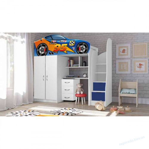 Детская компактная мебель BED-ROOM №1 BMW (синяя) со столом и шкафом ✅ хорошие характеристики Детская компактная мебель BED-ROOM №1 BMW (синяя) со столом и шкафом ✅ хорошие характеристики фото4