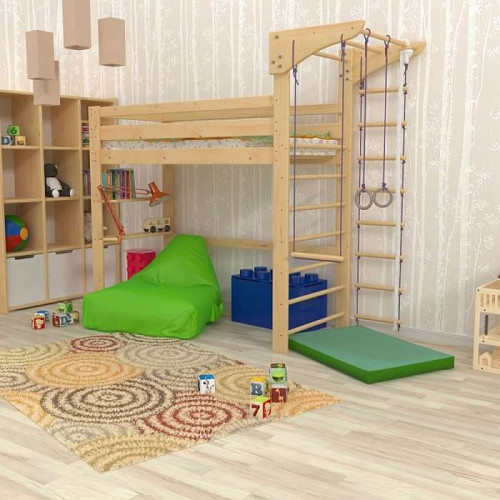 Кровать чердак (babyson 11) 80x190см со шведскаой стенкой для подростков Кровать чердак (babyson 11) 80x190см со шведскаой стенкой для подростков