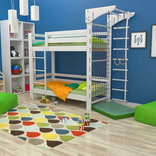 Двухъярусная кроватка (babyson 7) 80x190см со шведской стенкой Двухъярусная кроватка (babyson 7) 80x190см со шведской стенкой