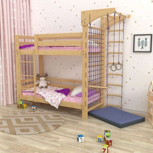 Двухъярусная спортивная кровать деревянная (babyson 8) 80x190см Двухъярусная спортивная кровать деревянная (babyson 8) 80x190см