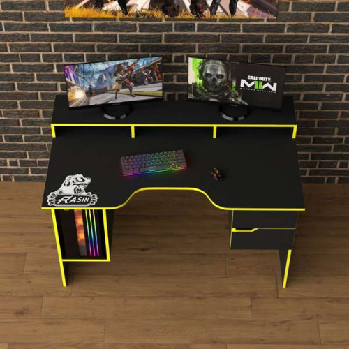 Игровой геймерский стол Rasin RS-10 черно-желтый с шухлядами (кромка разного цвета) ✅ хорошие характеристики Игровой геймерский стол Rasin RS-10 черно-желтый с шухлядами (кромка разного цвета) ✅ хорошие характеристики фото2
