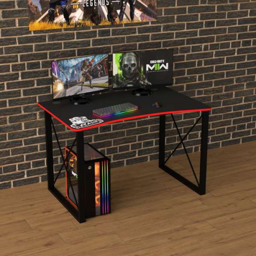Игровой геймерский лофт стол Rasin RS-14 черно-красный (кромка разного цвета) ножки металл Игровой геймерский лофт стол Rasin RS-14 черно-красный (кромка разного цвета) ножки металл