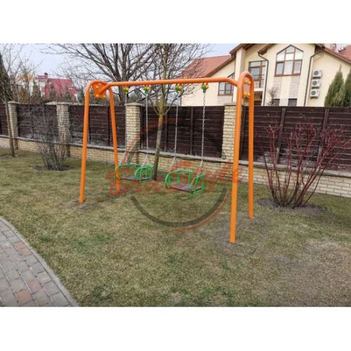 Дитячі гойдалки подвійні на ланцюгах DIO312.3 великі на майданчик ✅ хороші характеристики Дитячі гойдалки подвійні на ланцюгах DIO312.3 великі на майданчик ✅ хороші характеристики фото1
