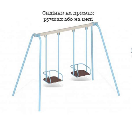 Гойдалки дитячі подвійні на металевому каркасі вуличні