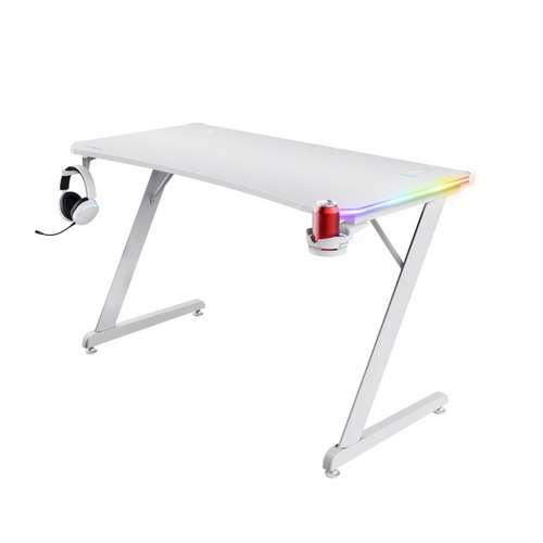 Стол Trust GXT 709W LUMINUS 120х74см RGB подсветка белый