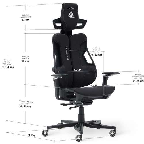 Геймерское кресло Mealux Cyberlux V10 Fabric Black ✅ хорошие характеристики Геймерское кресло Mealux Cyberlux V10 Fabric Black ✅ хорошие характеристики фото1