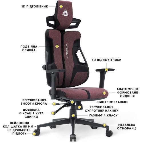 Геймерське крісло Mealux Cyberlux V8 Fabric Red ✅ хороші характеристики Геймерське крісло Mealux Cyberlux V8 Fabric Red ✅ хороші характеристики фото2