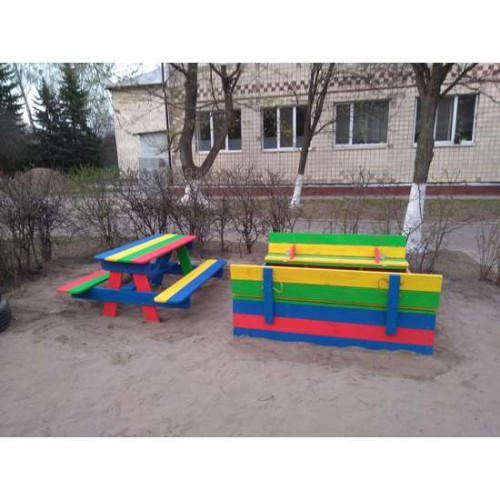Дитячий комплект - 1 пісочниця з кришкою і столик з лавочками ✅ хороші характеристики Дитячий комплект - 1 пісочниця з кришкою і столик з лавочками ✅ хороші характеристики фото6