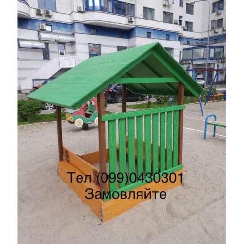 Песочница-домик с лавочками крышей и защитным забором ✅ хорошие характеристики Песочница-домик с лавочками крышей и защитным забором ✅ хорошие характеристики фото6