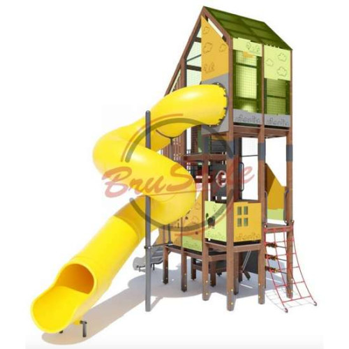 Детская площадка Великан из HDPE пластика со спиральным спуском