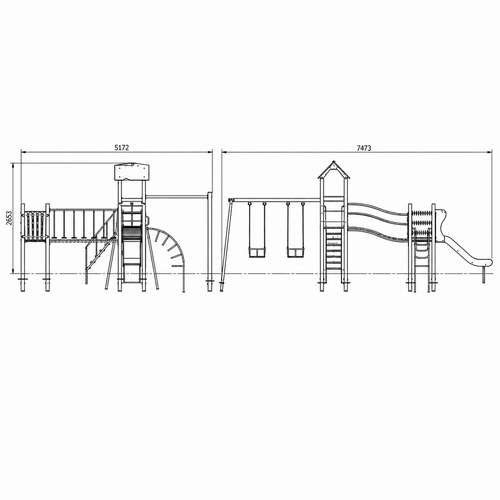 Детская площадка №3 металлическая с качелями и рукоходом ✅ хорошие характеристики Детская площадка №3 металлическая с качелями и рукоходом ✅ хорошие характеристики фото1