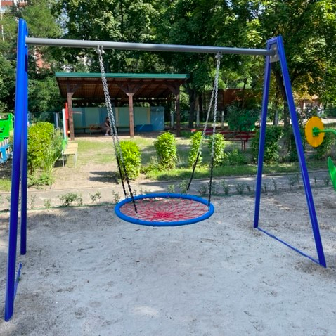 гнездо аиста качели на каркасе для детской площадки