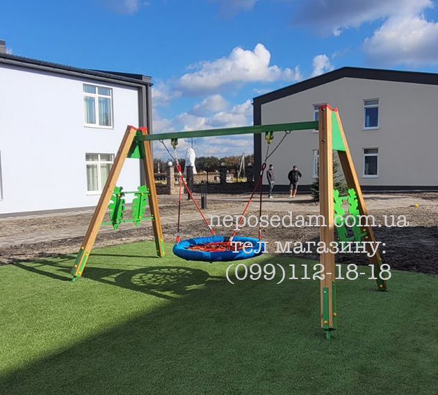 гойдалка лелеки на каркасі брустайл